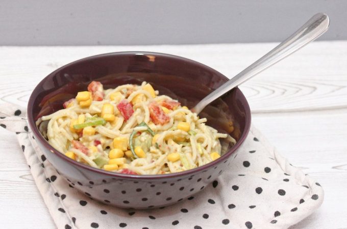 Spaghettisalat mit Avocado