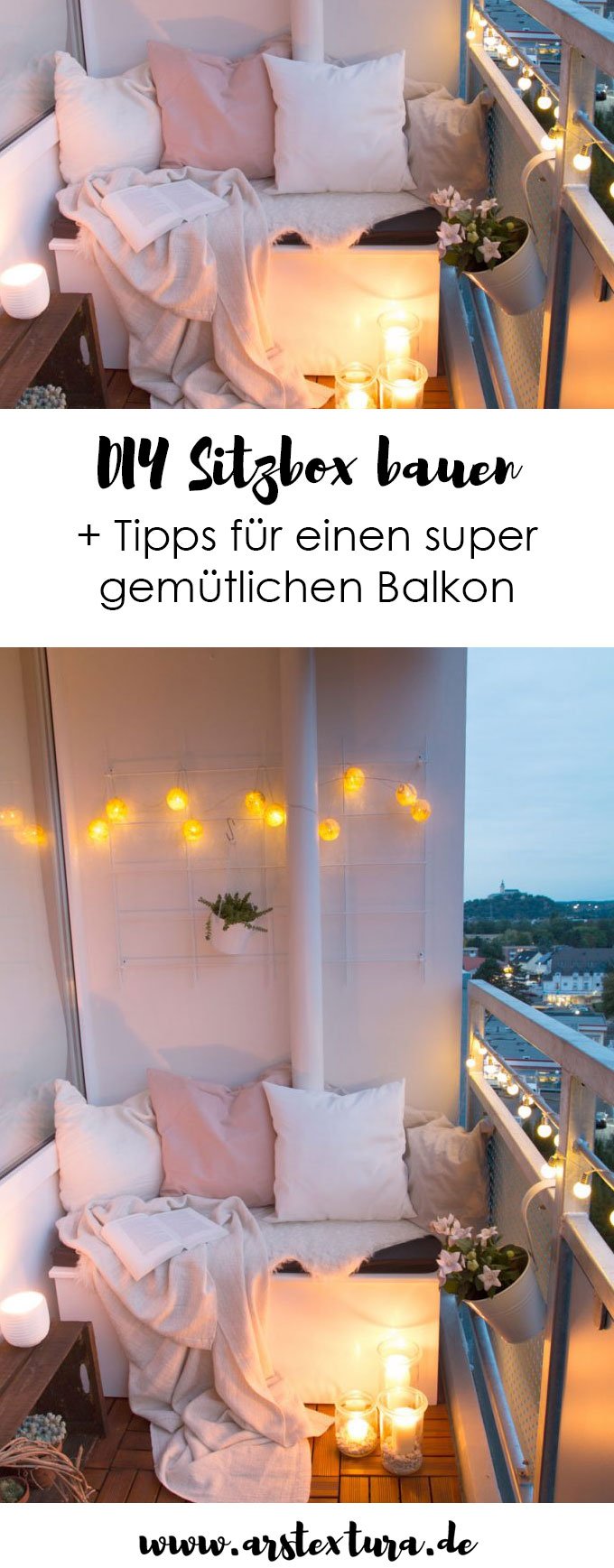 5 Tipps für einen gemütlichen Balkon und eine DIY Sitzbox - so schaffst du Ordnung auf deinem kleinen Balkon und machst ihn zu deinem Lieblingsplatz