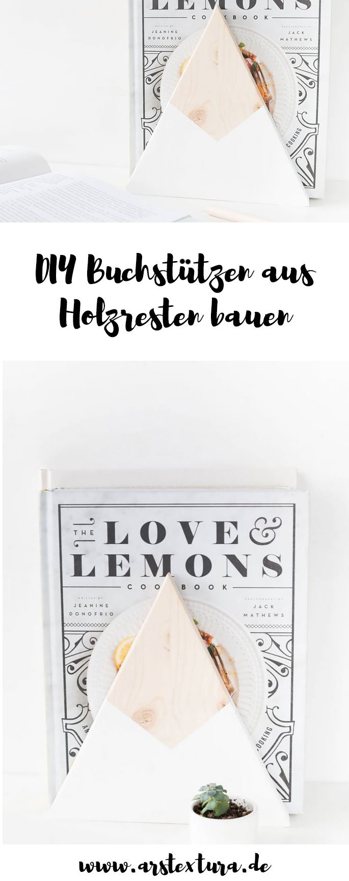 DIY Buchstützen aus Holzresten bauen - ein tolles Upcycling Projekt und DIY Geschenk