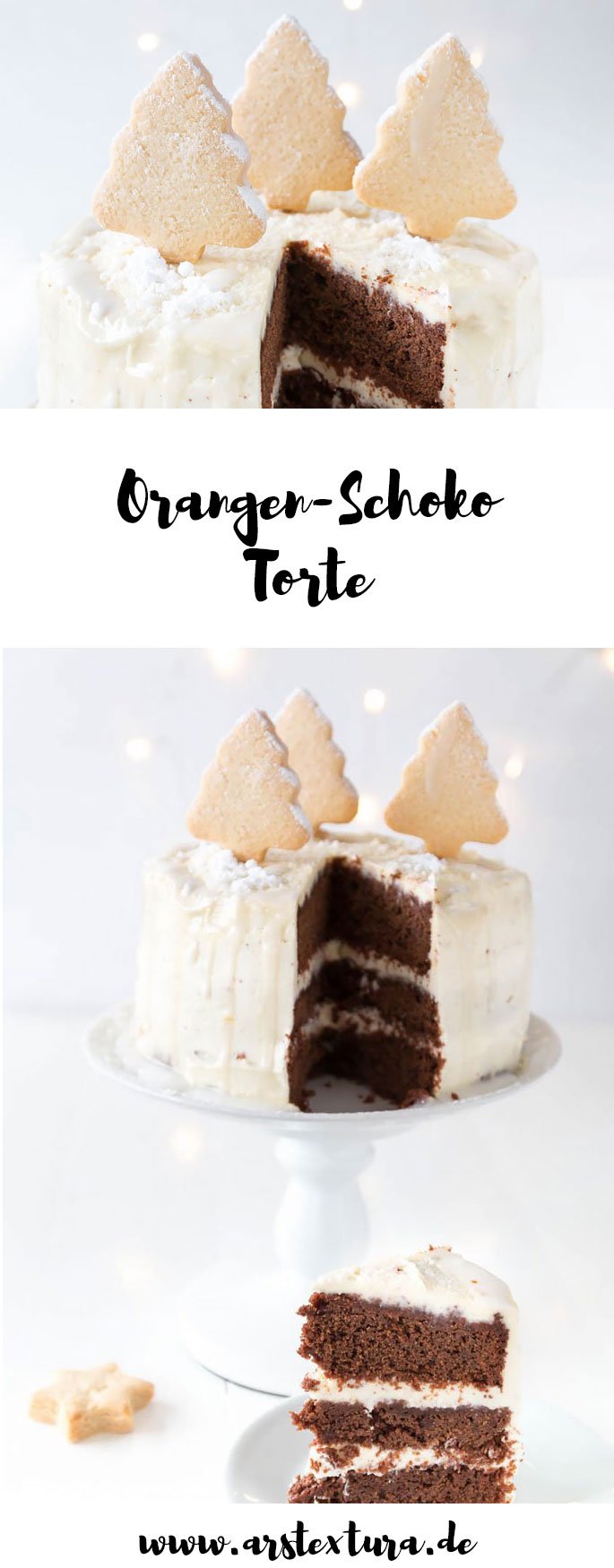 Torten Rezepte: Orangen-Schoko Torte mit Weihnachtsbaum 