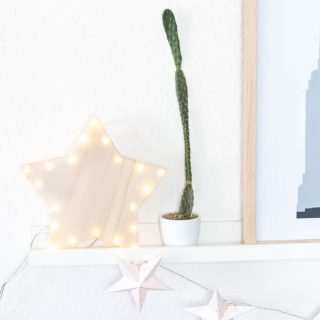 DIY Weihnachtsdeko | Leuchtender Stern aus Holz und einer Lichterkette