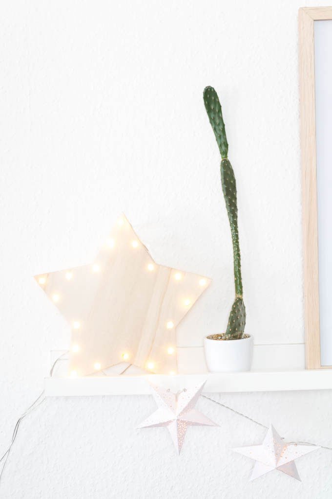 DIY Weihnachtsdeko | Leuchtender Stern aus Holz und einer Lichterkette | #weihnachtsdeko #diy