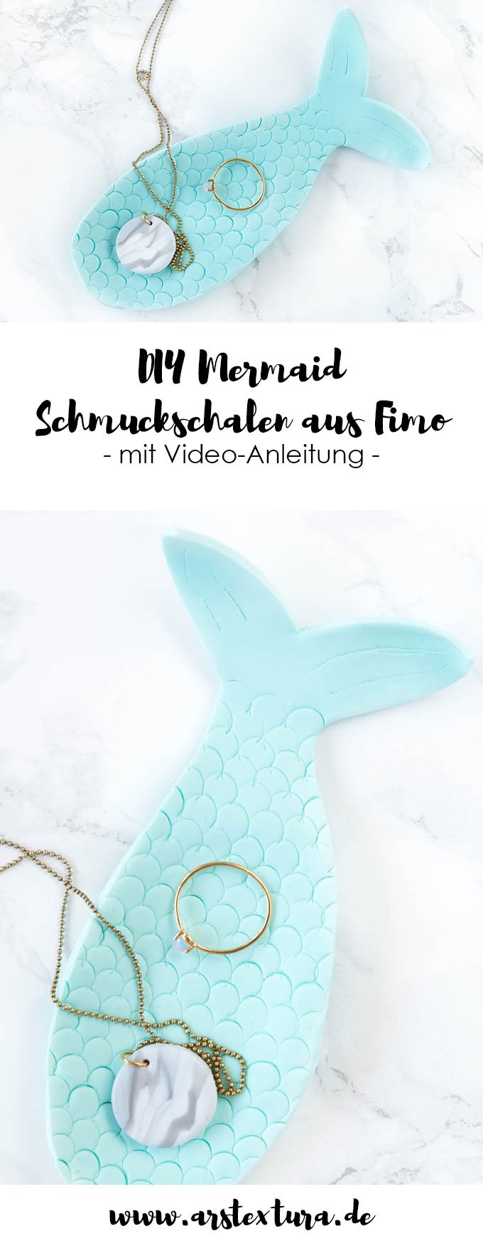 DIY Memaid Schmuckschalen - Meerjungfrau DIY aus Fimo | ars textura - DIY Blog