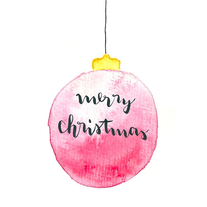 Weihnachtskarte merry Christmas Aquarell Karte gratis zum Download  | ars textura - DIY Blog