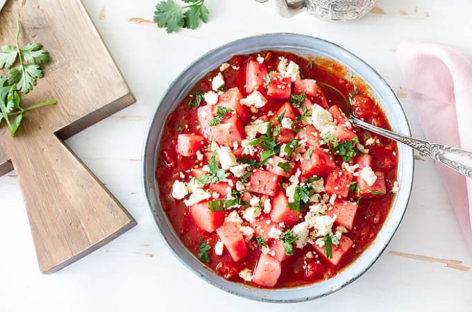 Gazpacho Rezept mit Melone und Feta