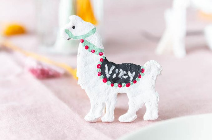 Lama Tischdeko aus Salzteig