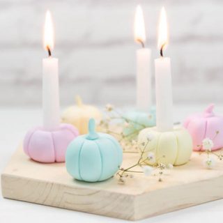 Kürbis-Kerzenständer aus Fimo basteln - Herbstdeko
