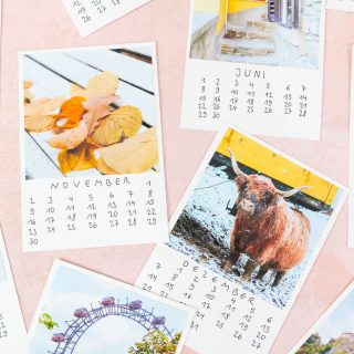 DIY Foto Kalender basteln mit fake Polaroid Bildern