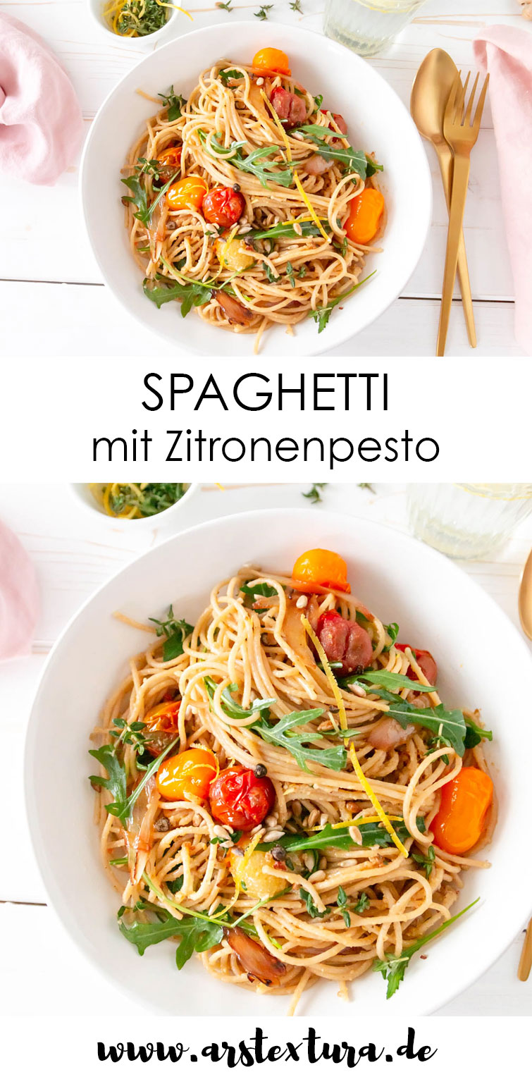 Sommerliche Spaghetti mit Zitronenpesto