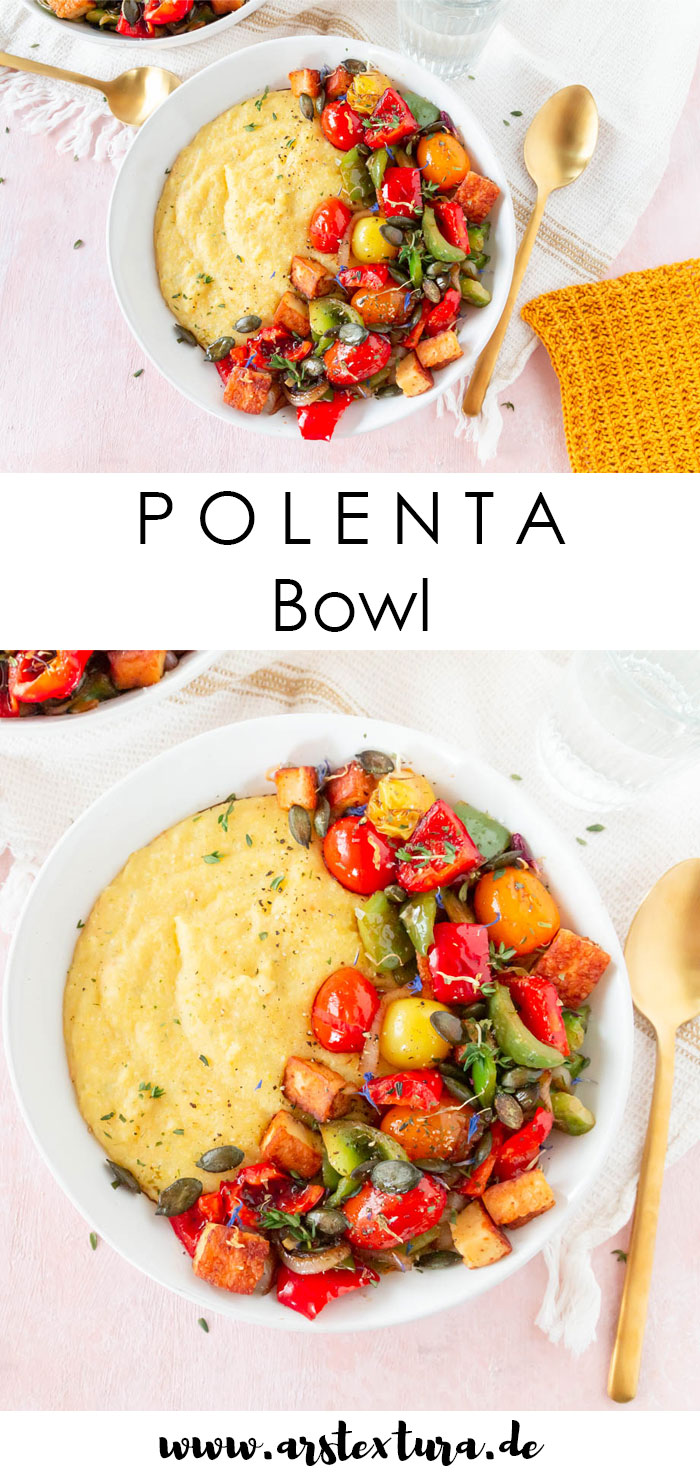 Rezept Polenta Bowl mit Gemüse und Halloumi