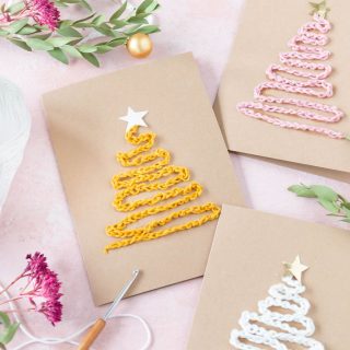 Weihnachtskarten mit Tannenbaum basteln