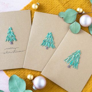 Weihnachtskarten basteln mit Tannenbaum
